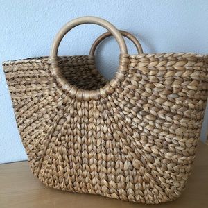 Vintage Woven Straw Handbag